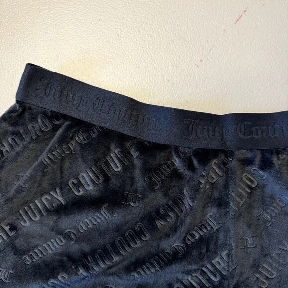 Juicy Couture Velour Black Short Shorts Size Large Women's - Picture 3 of 5